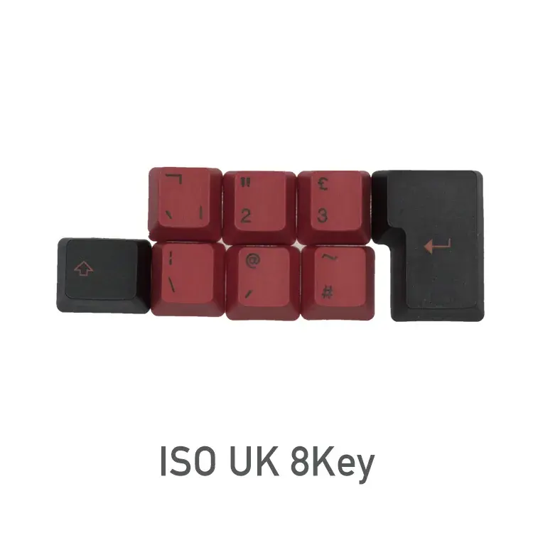Tai-Hao PBT Double-Shot Full Keycap Set — Dark Blood (Black & Red), ANSI + ISO UK Layout thumbnail 3