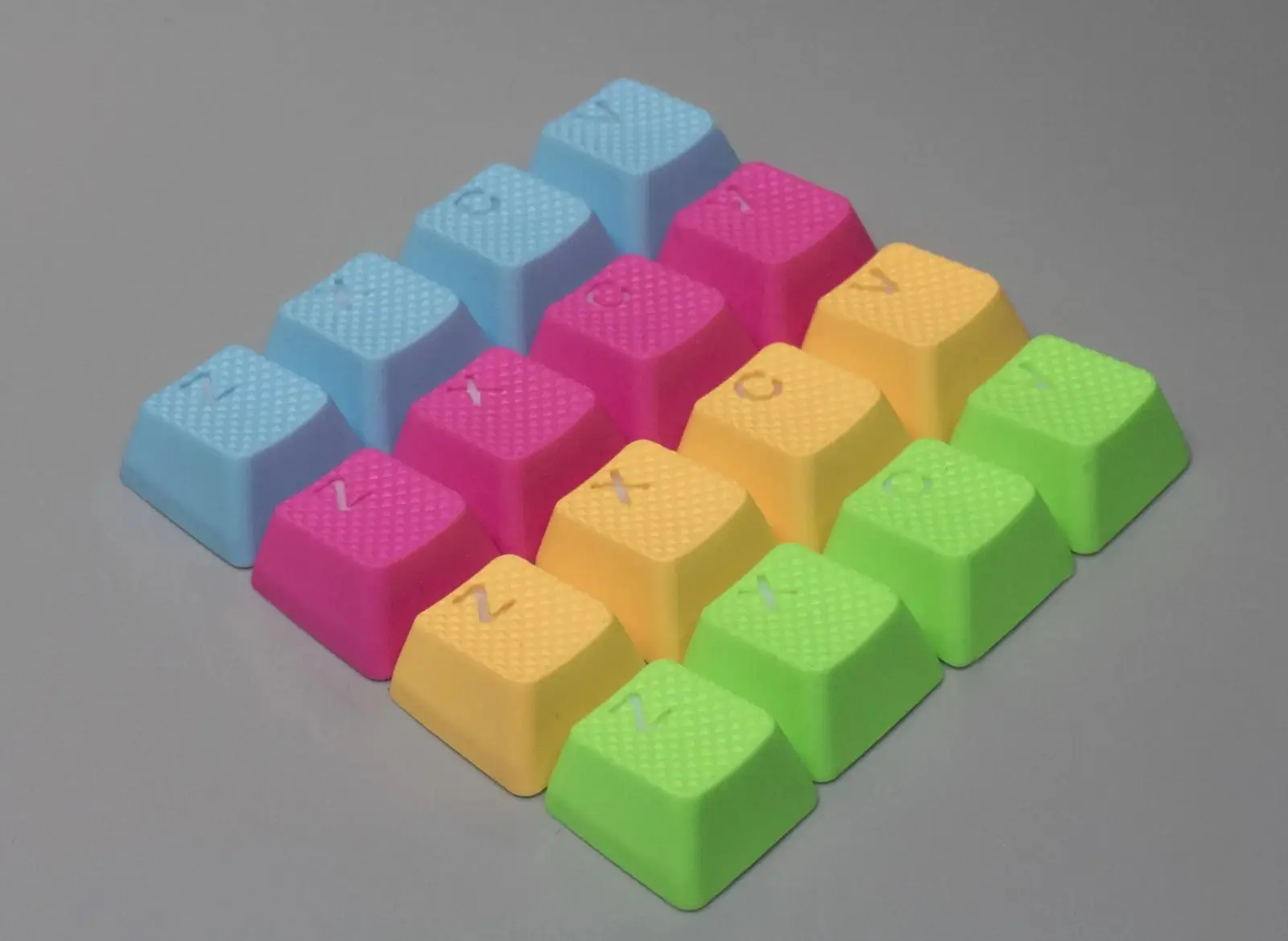 Tai-Hao TPR Rubber Backlit Double-Shot ZXCV Gaming Keycaps — Neon Pink (Set of 4)