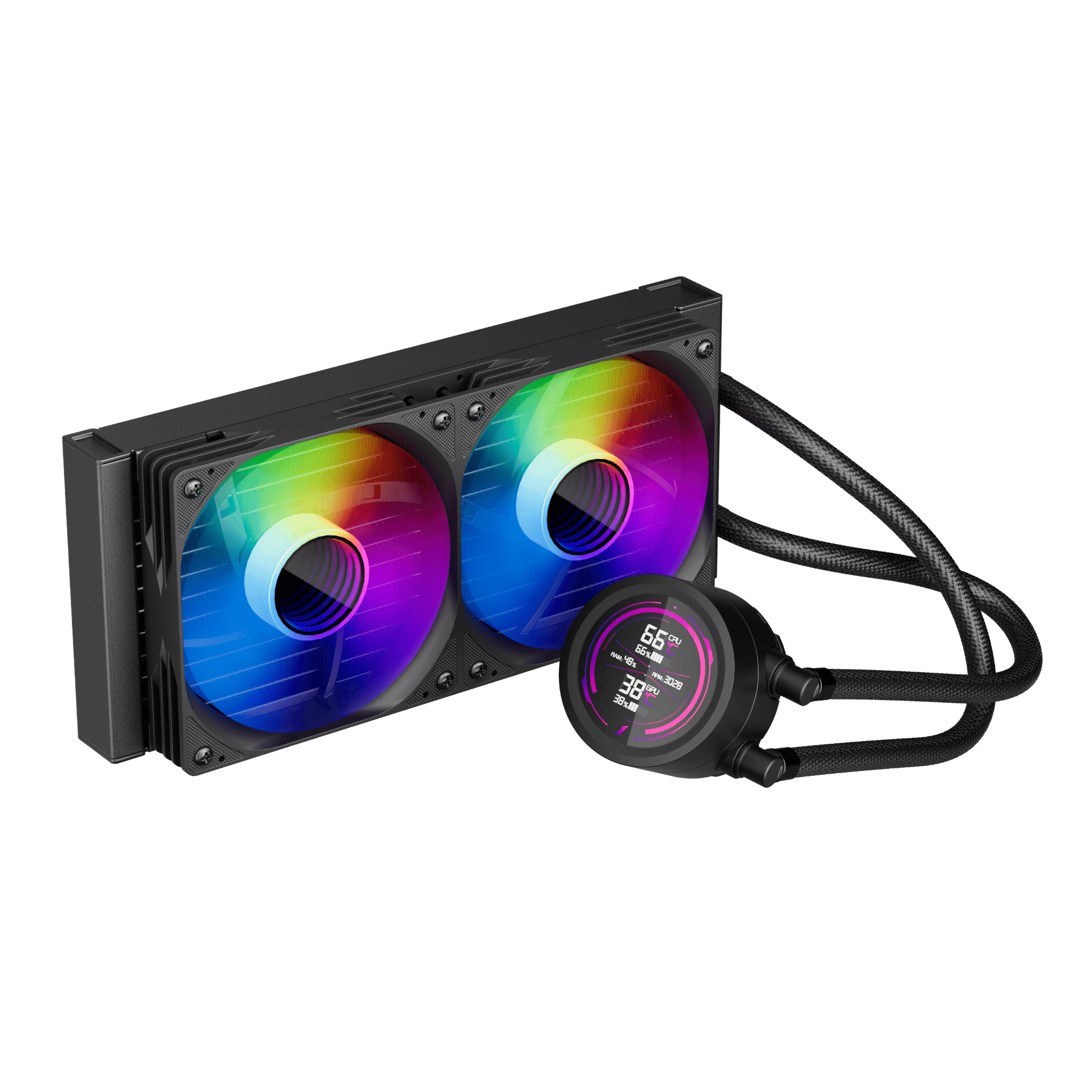 1st Player TS4-240-BK 240mm ARGB CPU Liquid Cooler AIO Black Intel AMD AM5 thumbnail 2