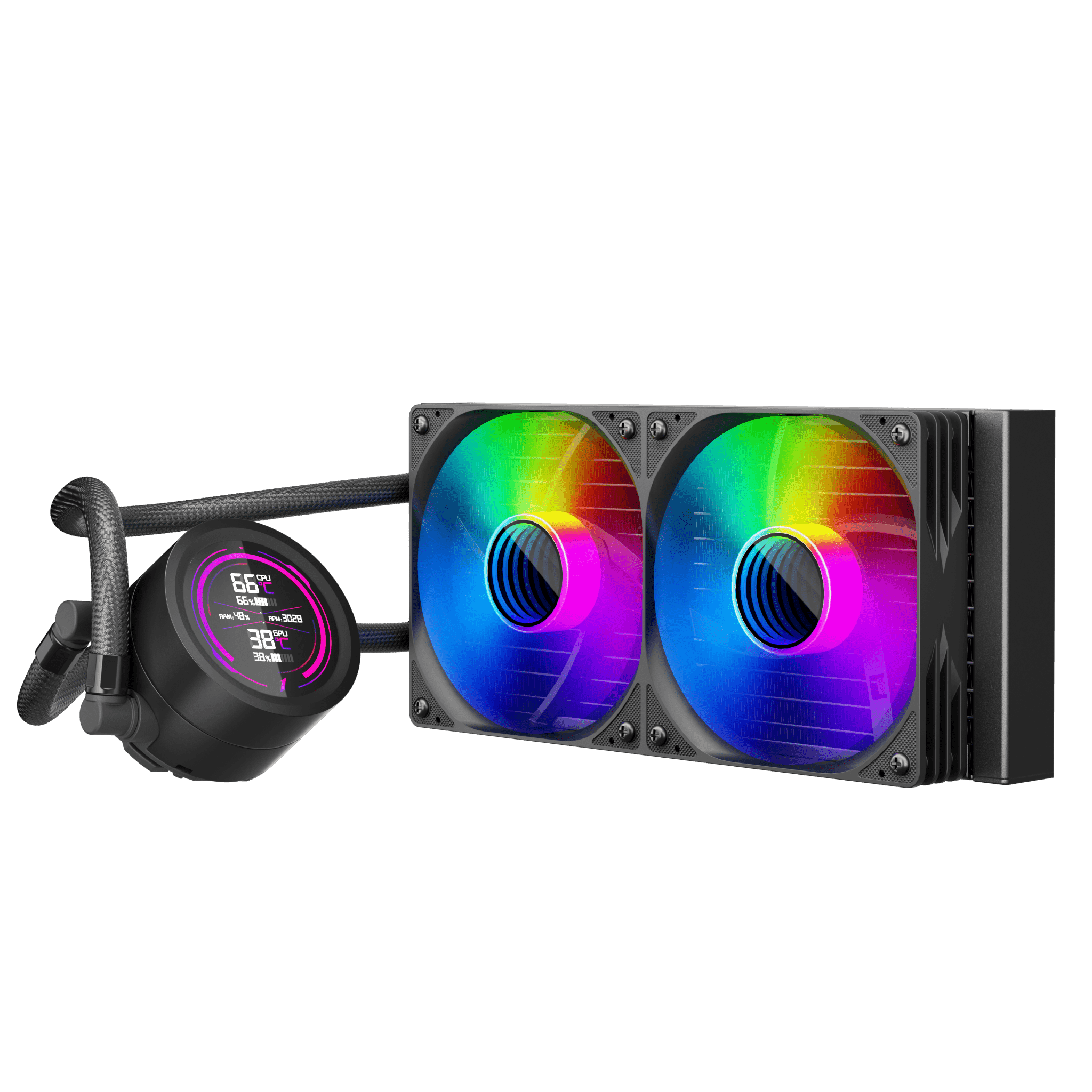 1st Player TS4-240-BK 240mm ARGB CPU Liquid Cooler AIO Black Intel AMD AM5 thumbnail 3