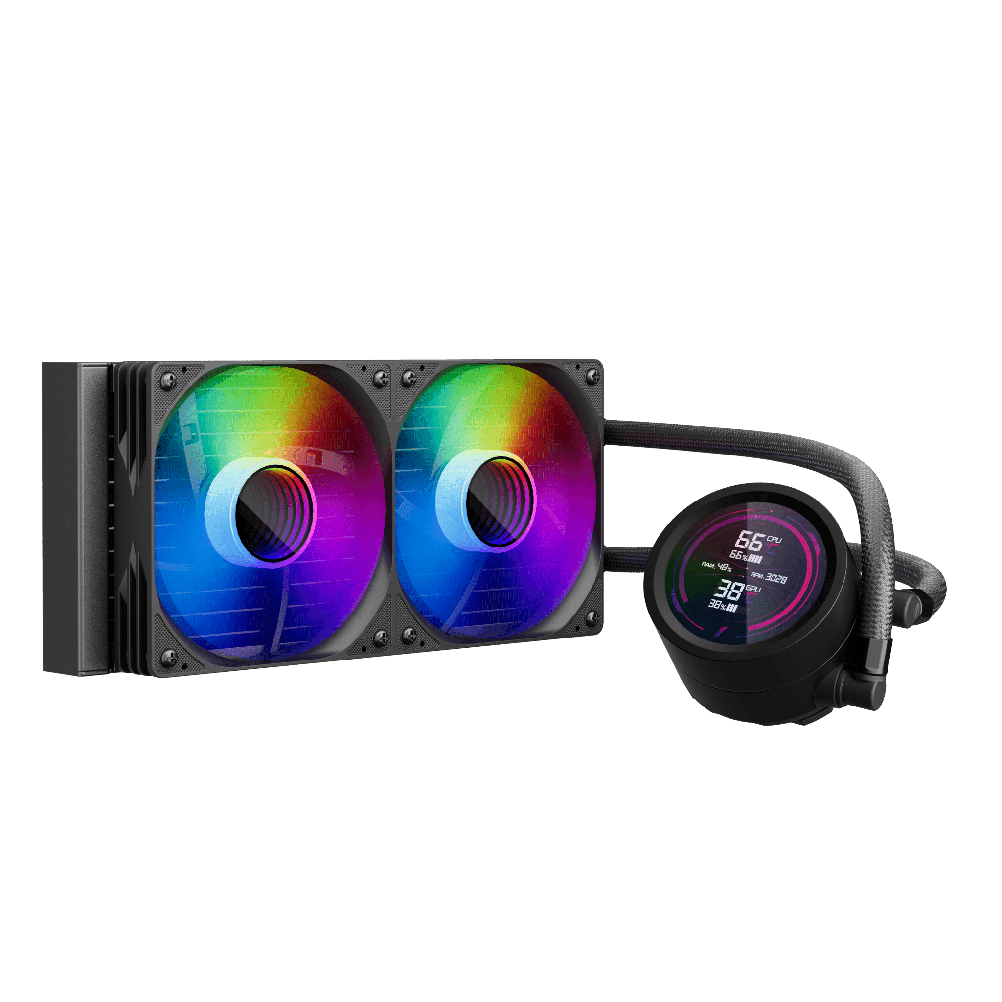 1st Player TS4-240-BK 240mm ARGB CPU Liquid Cooler AIO Black Intel AMD AM5