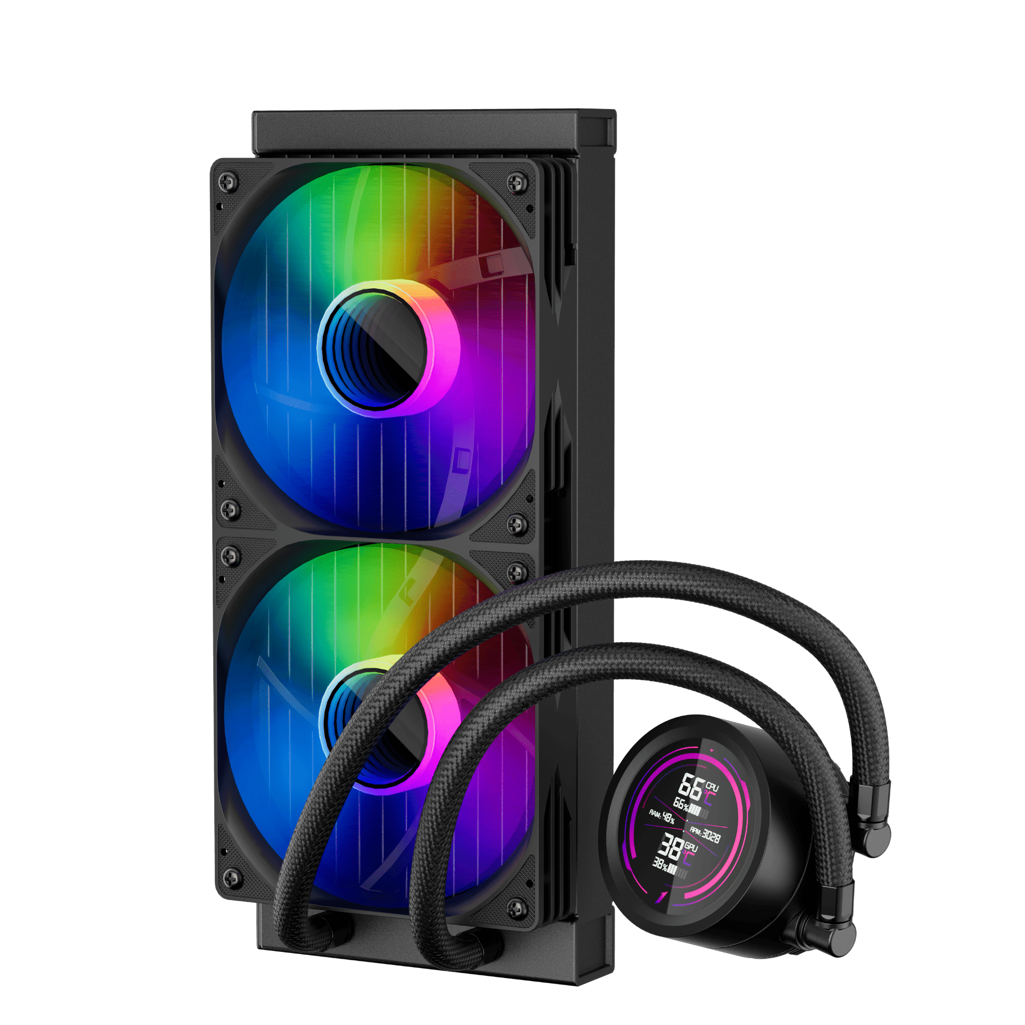 1st Player TS4-240-BK 240mm ARGB CPU Liquid Cooler AIO Black Intel AMD AM5 thumbnail 4