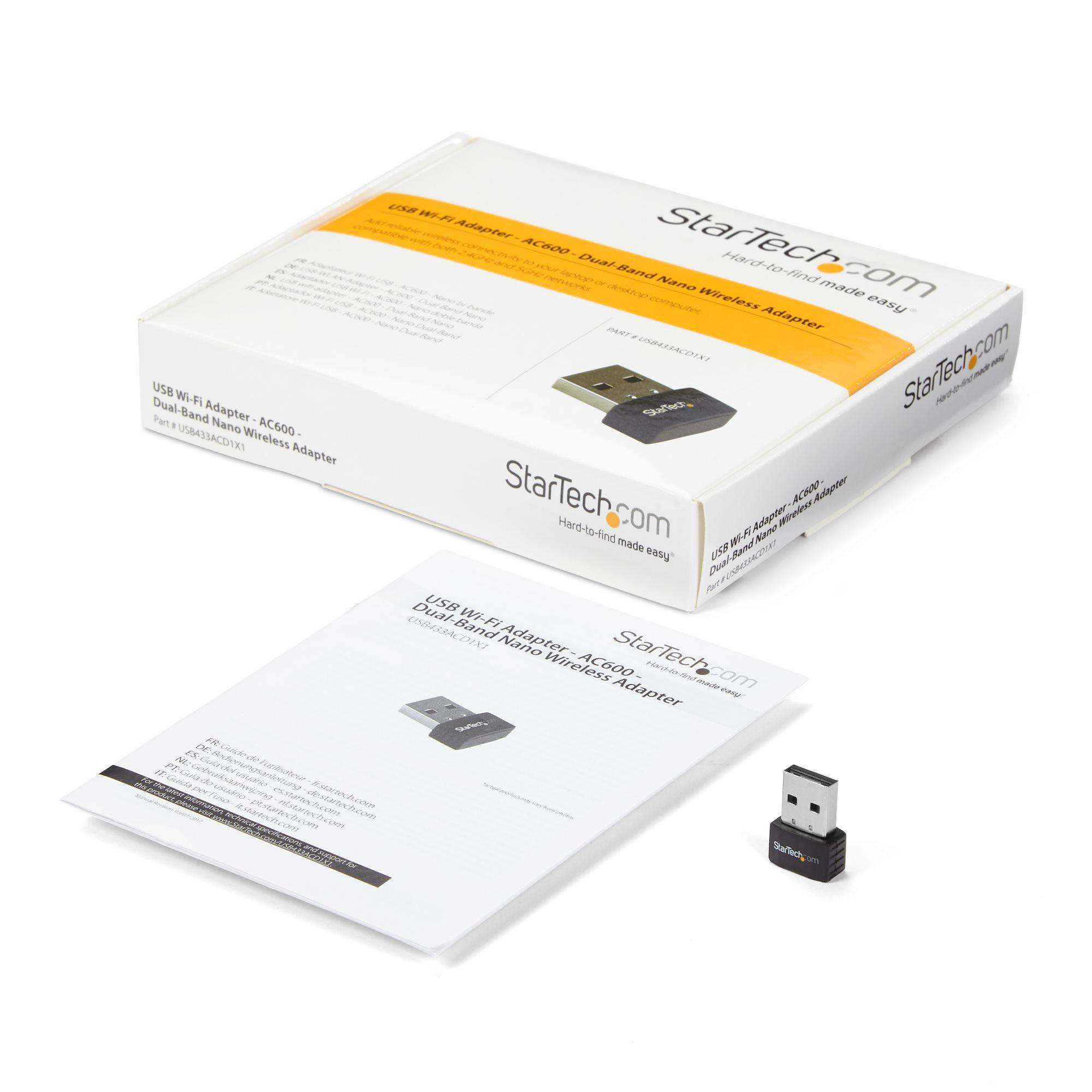 StarTech USB433ACD1X1 AC600 Dual Band USB Wi-Fi Adapter Nano Wireless AC USB Adapter thumbnail 4