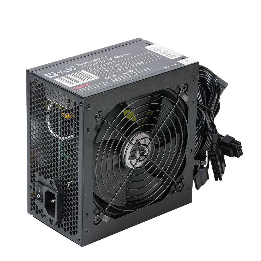 Vida Lite 750W ATX Power Supply — Ultra-Quiet 120mm Fan, PCIe, Flat Black Cables