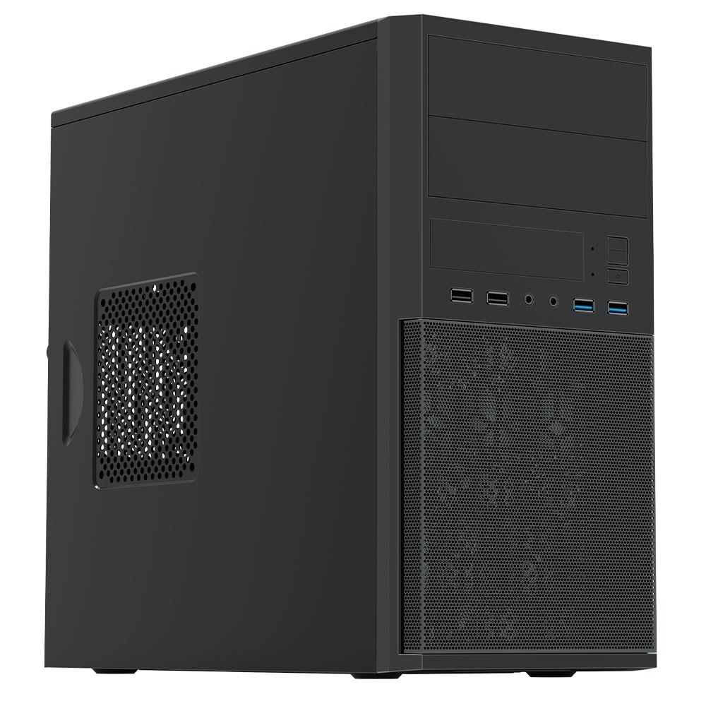 Vida Corporate Black Office Case — Micro ATX, Mesh Front, 120mm Fan