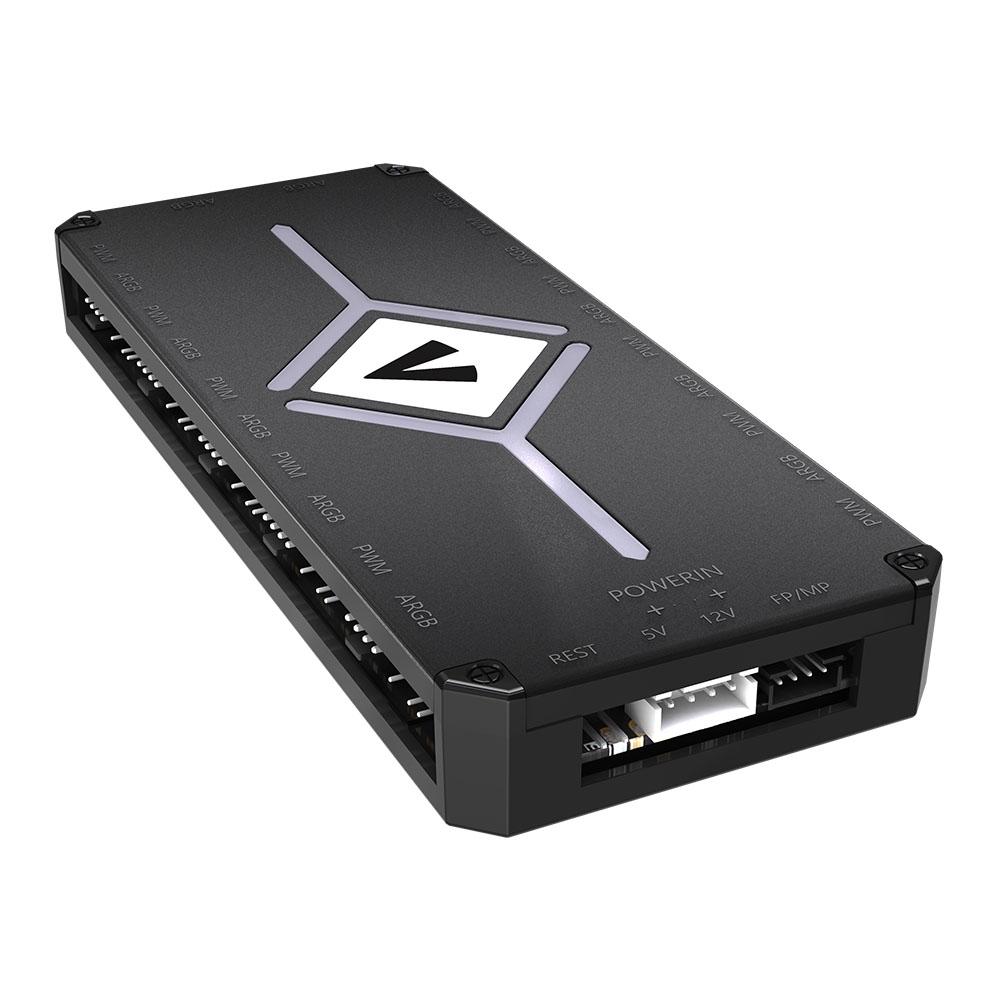 Vida 10-Port PWM ARGB Fan Hub with Remote Control — SATA Powered, Motherboard Sync thumbnail 4