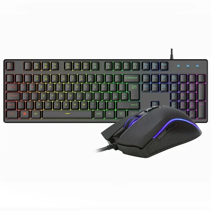 VIDA Rebel 2-in-1 USB Kit — RGB LED Keyboard & Gaming Mouse, UK QWERTY (Black)