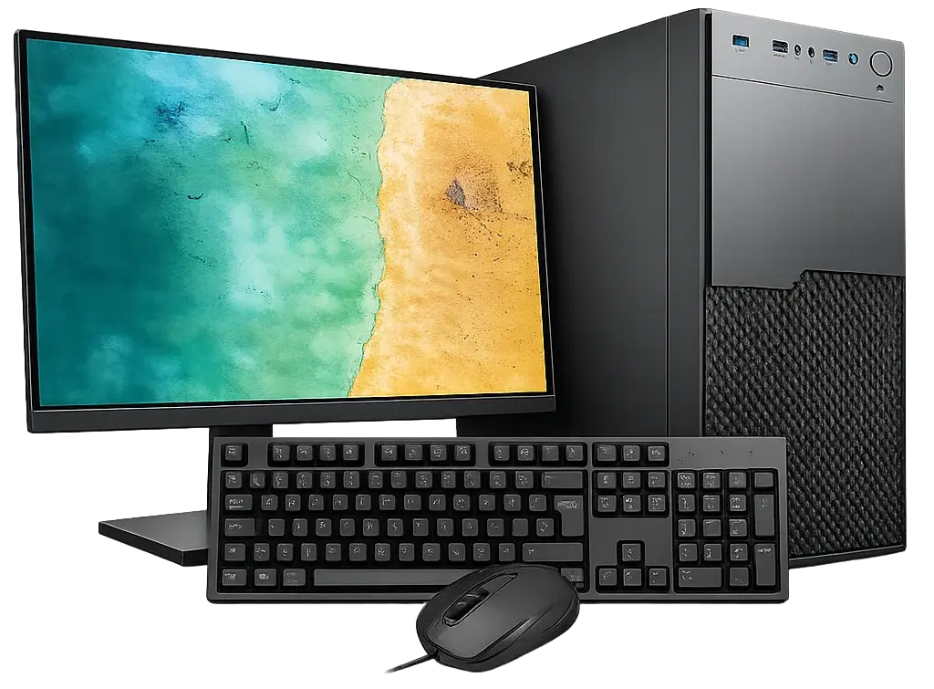 PCGH WorkCore Essential Bundle Home & Office PC – Ryzen 3 3200G 8GB RAM 23.8” Full HD Monitor