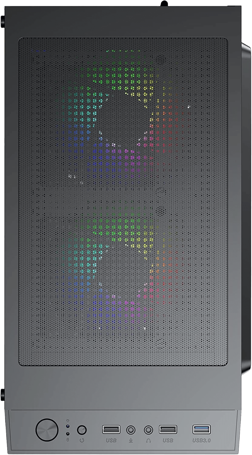 AvP X7 Mesh RGB Mid Tower Case with 3 x 120mm RGB Fans Tempered Glass Side thumbnail 2